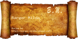 Barger Milda névjegykártya